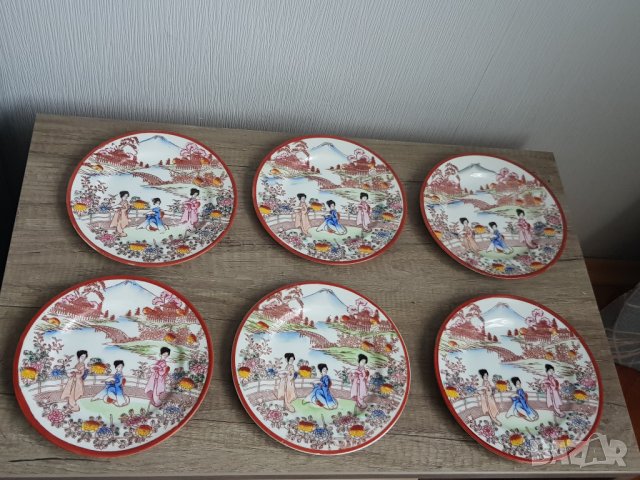 Десертна чиния - японски  порцелан 6 бр., снимка 2 - Други ценни предмети - 35037879