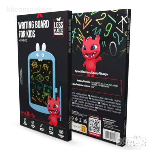 Цветен LCD таблет за рисуване Maxlife MXWB-02, Син, снимка 2 - Рисуване и оцветяване - 52288704