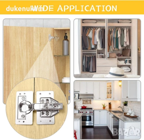 Комплект плочи за ремонт на панти – 8 бр. + 48 винта, снимка 7 - Шкафове - 53333562