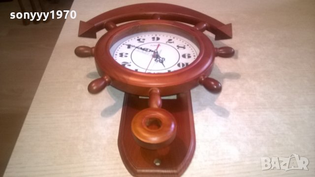 голяма котва с рул-дървена с часовник-42х31х6см-внос холандия, снимка 11 - Колекции - 27965272