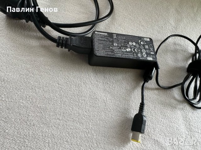 Оригинално захранване зарядно за лаптоп Lenovo 20V 2.25A Правоъгълна букса, снимка 2 - Кабели и адаптери - 43385542