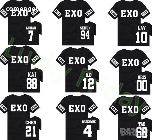 НОВО! Детски тениски EXO K-POP BTS! Поръчай С Твоя Снимка или идея!