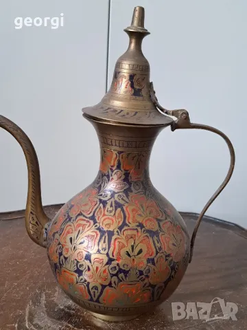 Ретро месингов емайлиран чайник   19/1