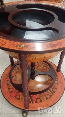 Голям Глобус Мини Бар - Поставка за Бутилка / Вино/Юбилей!, снимка 9 - Маси - 39238641