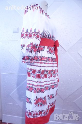 Рокля с етно мотиви ,голи рамене, снимка 6 - Рокли - 39828654