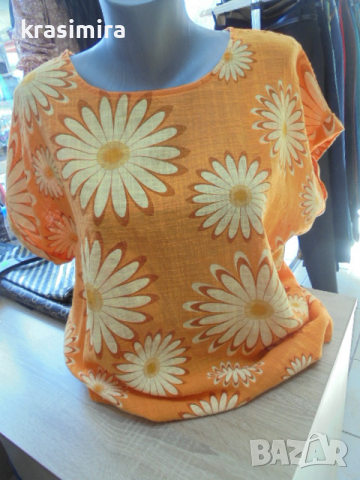 нови блузки от лен и памук в три цвята, снимка 3 - Туники - 36472308