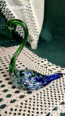 Мурано цветно стъкло лебед