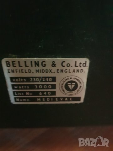 Стара английска камина на ток Belling & Co. Ltd-50те години, снимка 10 - Антикварни и старинни предмети - 38456566