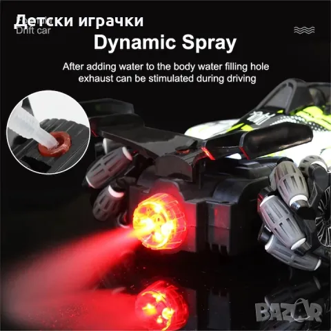 RC Drift 2 Stunt Car, 4x4, дистанционно сензор, с пушек, снимка 14 - Коли, камиони, мотори, писти - 49757281