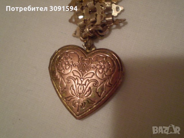 рядак  възрожденски накит от дубле с пандетев сърце, снимка 11 - Антикварни и старинни предмети - 35196588