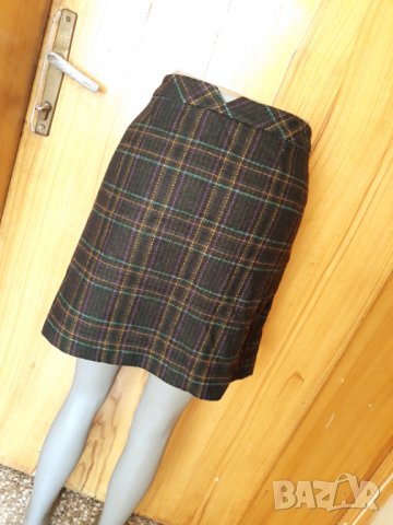 Черна карирана пола ниска талия с джобчета ХЛ, снимка 3 - Поли - 32975826