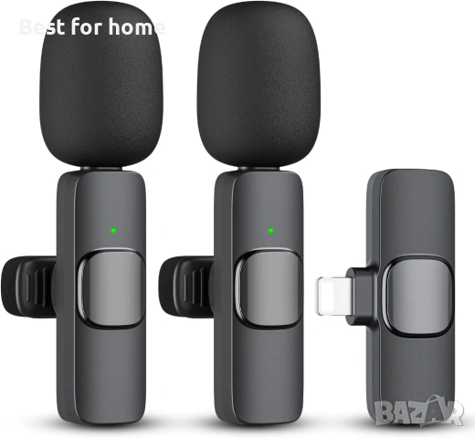 Комплект от 2 безжични микрофона Lavalier за iPhone и iPad