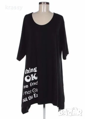 НОВА голяма асиметрична дамска туника с надписи (размер 3ХЛ)