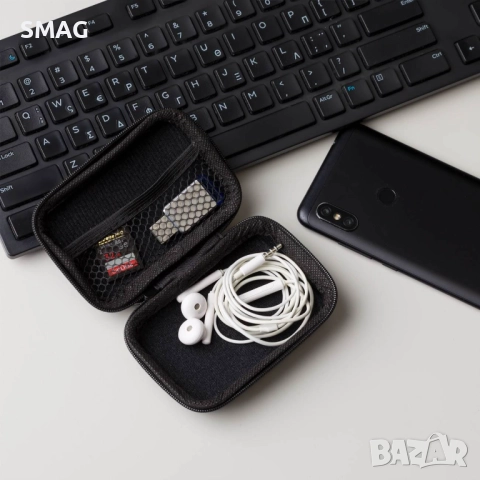 Калъф за съхранение на предмети с цип, черен 11x7x4 см_1196251, снимка 4 - Други - 52306759