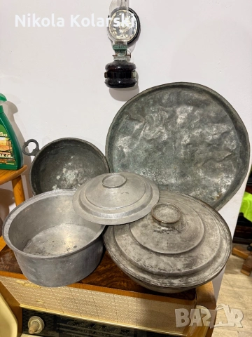 Старинки, медни/бакърени тенджери, синия, синджир и букай, снимка 2 - Антикварни и старинни предмети - 53252774