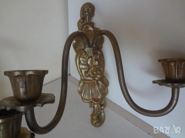 2 бр. бронзови свещника, снимка 6 - Антикварни и старинни предмети - 53528513