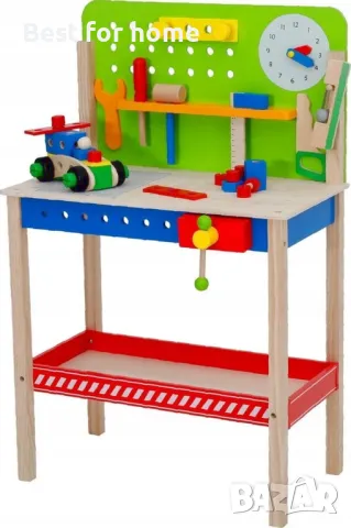 Детската дървена работилница Mini Matters 40 части, снимка 2 - Образователни игри - 48447854