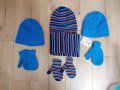 Зимни шапки, шал и ръкавици 104/116см, снимка 1 - Шапки, шалове и ръкавици - 43820025