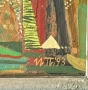 Картина, абстракция, 1993 г., худ. Йордан Парушев (1958-2011), снимка 3