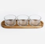 Комплект от дъска от три стъклени купи , снимка 3