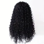 Черна къдрава перука 55 см с лейс фронт дантела 13×4×1, снимка 5
