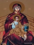 Икона БОГОРОДИЦА на ТРОНА с младенеца Исус 51318, снимка 2