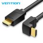 Vention Кабел HDMI Right Angle 90 v2.0 M / M 4K/60Hz Gold - 2M - AARBH, снимка 1