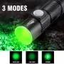 Фенер със зелена светлина, ZOOM функция, USB зареждане, снимка 1