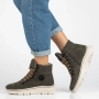 Дамски боти до глезена, изработени от естествен велур с декоративни връзки Grega, 2цвята , снимка 7