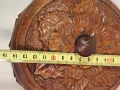 дървена кръгла  кутия дърворезба 24/4, снимка 6