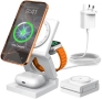 Нова 3 в 1 магнитна безжична станция 15W за iPhone Watch AirPods Айфон Слушалки Часовник, снимка 1