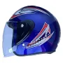 Каска за мотор с визьор/ слюда, син, универсален размер, снимка 1