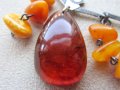 Руско сребърно колие с естествен кехлибар, снимка 3