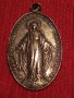 СТАРИННА ПОСРЕБРЕНА РИМОКАТОЛИЧЕСКА РЯДКА НАГРЪДНА ИКОНКА ДВУСТРАННА ИТАЛИЯ 34413, снимка 1