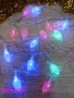 LED Коледни лампички шишарки, цветни