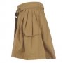 Дамска памучна пола модерна в бежово със странични джобове и големи  копчета отпред , снимка 3