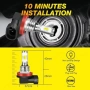 Нови H11 LED крушки фарове 80W 6000K супер бяла светлина IP68 2 броя, снимка 6