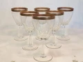 кристални чаши за вино със златен кант     26/1, снимка 1