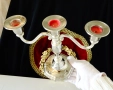Посребрен троен свещник,викториански свещник тройка. , снимка 8
