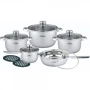 Комплект съдове, 12 части, 2 подложки, Неръжд.стомана, снимка 5