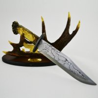 Гравиран декоративен ловен нож 23 х 38 см (ОРЕЛ), снимка 2 - Ножове - 32858815