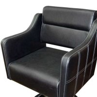 Нов фризьорски стол M811 - черен с ефектни бели шевове, снимка 2 - Фризьорски столове - 37259721