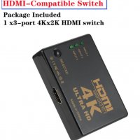 HDMI 4K swich 3 to 1 Ultra HD, снимка 4 - Суичове - 39458760
