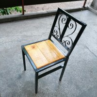 Масивен стол от метал - дърво за вашия дом, заведение или градина!! , снимка 2 - Столове - 33280611
