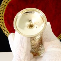 Посребрена чаша с позлата,релефни лози. , снимка 6 - Антикварни и старинни предмети - 37716586