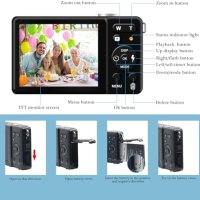 Нов 30MP Цифров Фотоапарат 18X zoom FHD 1080P Лек и Компактен, снимка 7 - Фотоапарати - 43673437