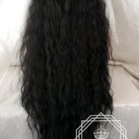 Lace Front LUXURY Дълга Черна Луксозна Естествена Перука 100 см КОД 1056, снимка 8 - Аксесоари за коса - 32720311