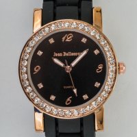 Дамски часовник в розовозлатисто и черно Jean Bellecour, снимка 3 - Дамски - 27002900