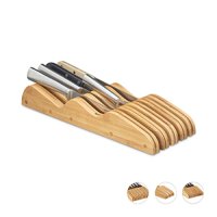 Бамбукова Поставка за ножове Relaxdays, до 7 малки ножа и 6 големи ножа, 5 x 17 x 40 cm, снимка 1 - Аксесоари за кухня - 42976594