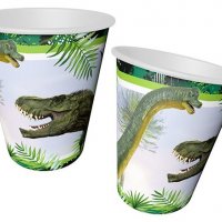 Динозаври Динозавър Джурасик Парк 8 бр картонени чаши чашки парти рожден ден, снимка 1 - Чаши - 39662474